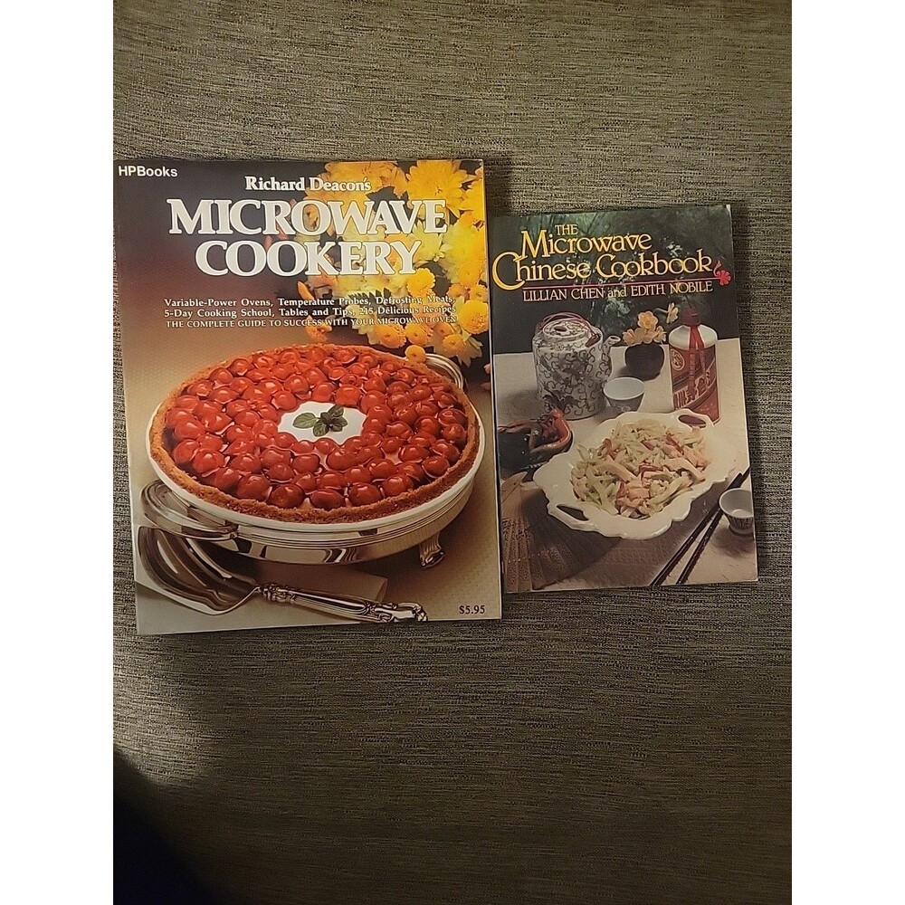 Lot Richard Deacon's Microwave Cookery & Microwave Chinese Cookbook 1981 Vtg